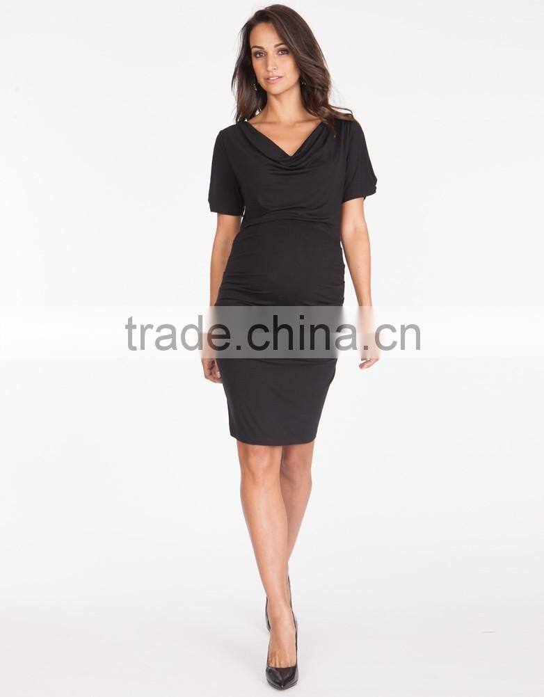 hot sale wholesale bodycon black keyhole sleeve women's pregnant dress