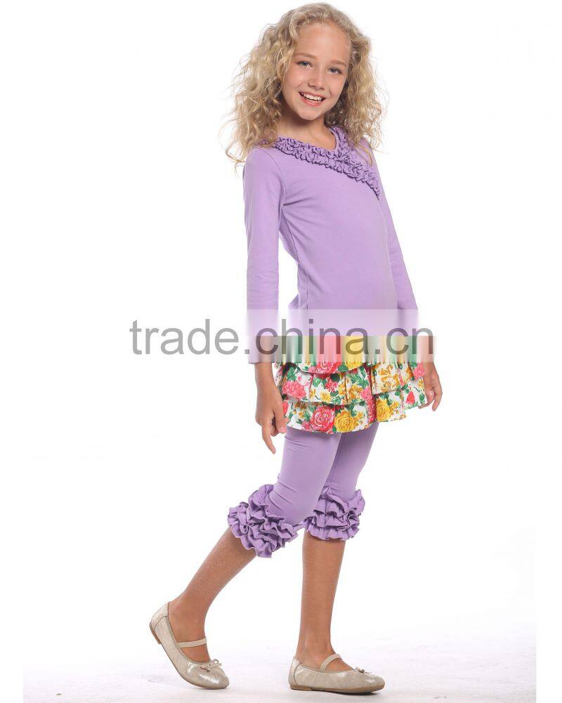 100% cotton knitted children girl winter pajamas sets wholesale