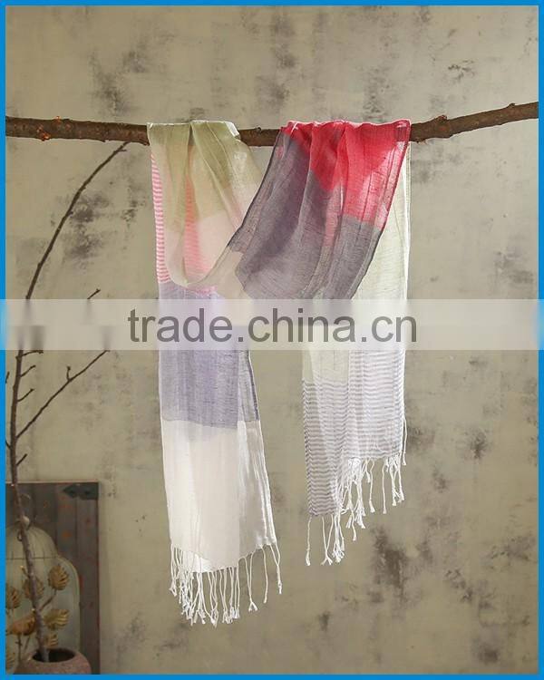 Japan hot selling fashion colourful stripe scarf