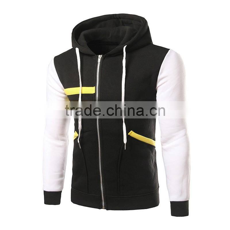 Thick zipper up warm cotton fleece hoodies for men