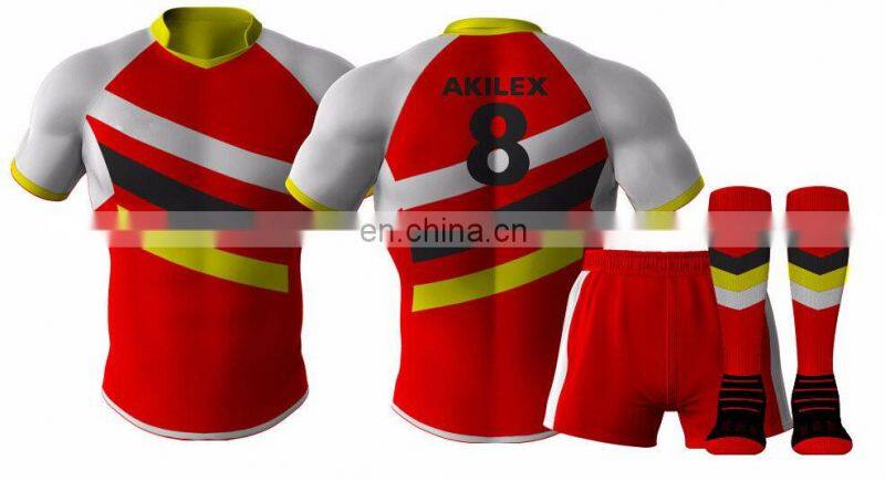2016 custom design sublimation rugby jersey with socks