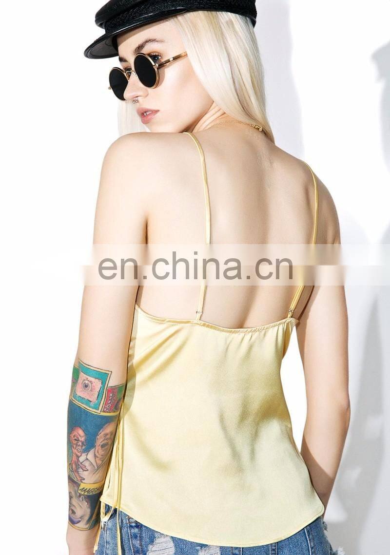 New Design Wrapover Tie Cami Top Fashion Clothes Woman