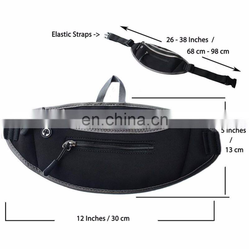 RFID NeopreneTravel Belt With Adjustable Straps Stores Money Pouch