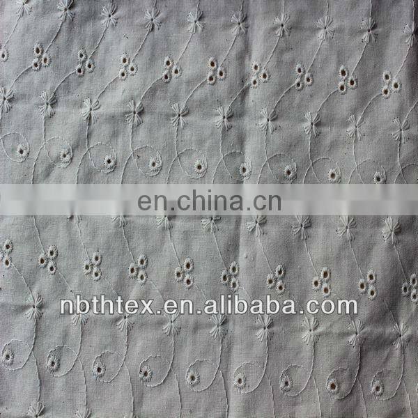 100%cotton eyelet embroidery voile fabric