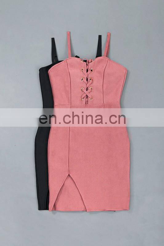 Amigo 2017 new designer strap dew chest sexy XXX bandage dress fashion slit mini evening dresses for ladis party wear