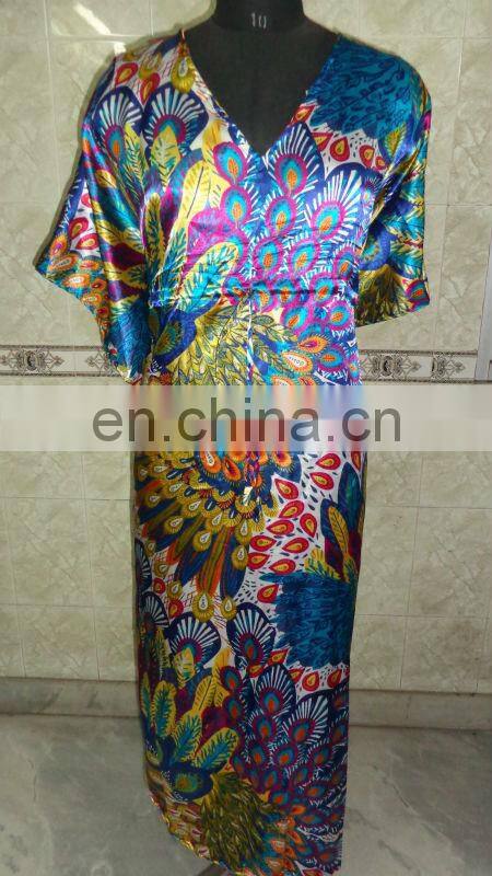 Printed Satin kaftan