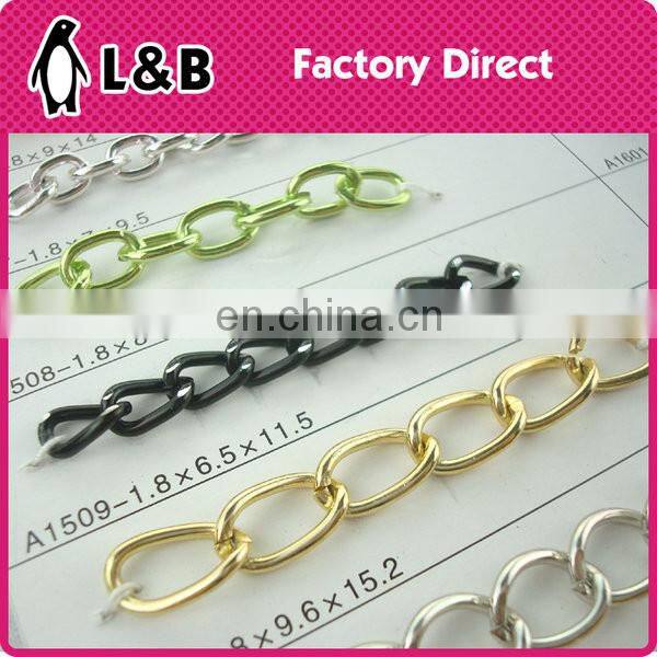 wholesale custom made design aluminum oxidation long chain design gold