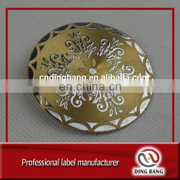Professional OEM High Techincs Printed And Stamped Logo Brand Promotion Cheap Shield Shape Custom Metal Label