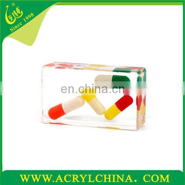 Octagon Shaped Clear Acrylic Logo Block Customized Acrylic Block