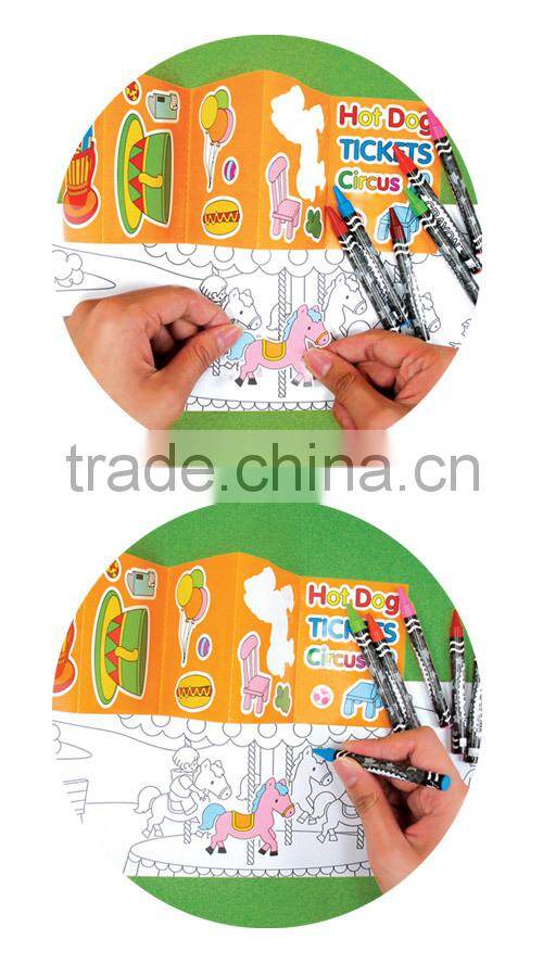 DIY Kids toy Gift Busy Street Crayon Sticker Colouring kit Drawing set