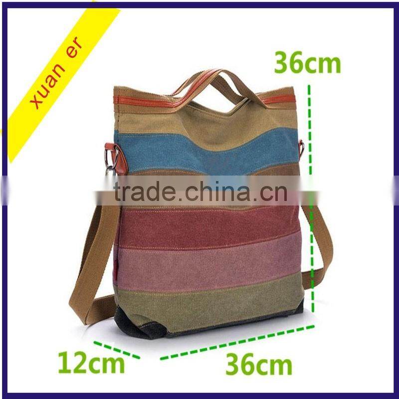 2016 new products fashion women striped shoulder lady handbag for Wholesale