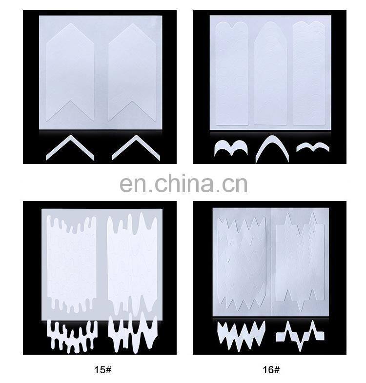 Nail Sticker Stencil Tips Guide French Style DIY Manicure Wave Line Nail Art Decals