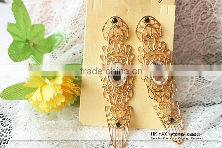 W1030 Clear real resin earring,real resin earring metal chain,China supplier real resin earring