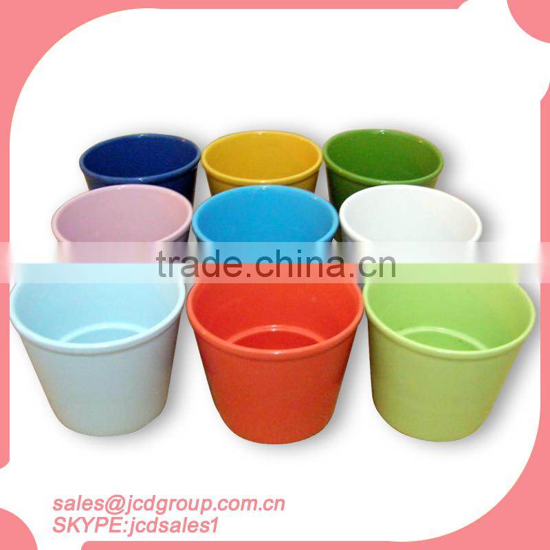color glazed flower pots