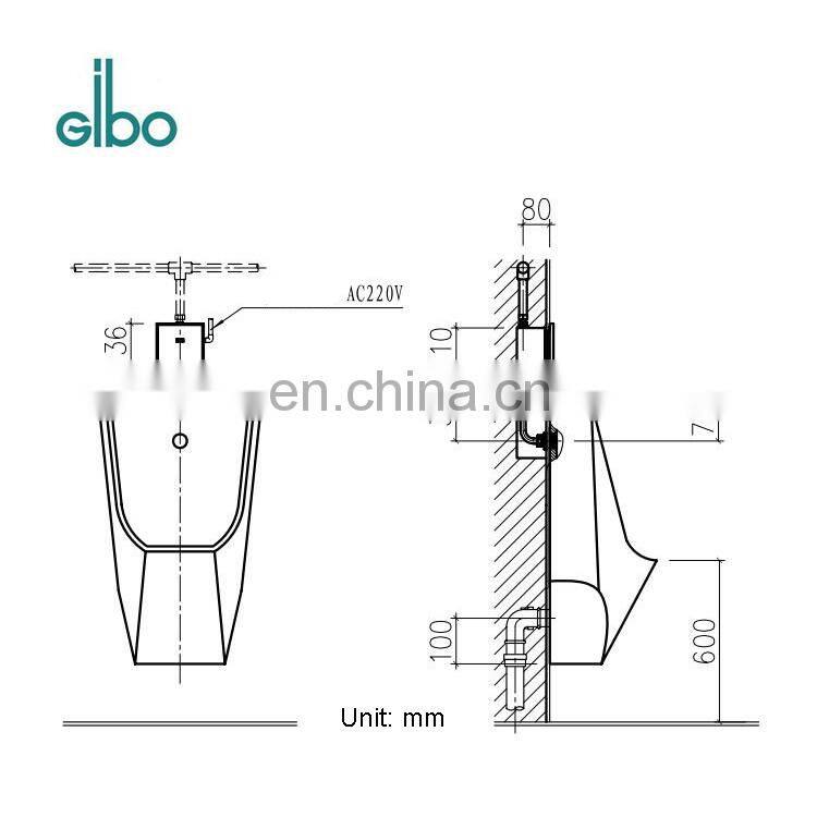Hygienic Water-Saving Electronic Flusher Urinae Sensor Urinal Automatic Inductive FLush Valve