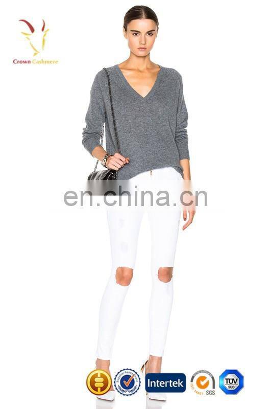Basic Models Pullover Knit Sweater Womens V Neck Sweater