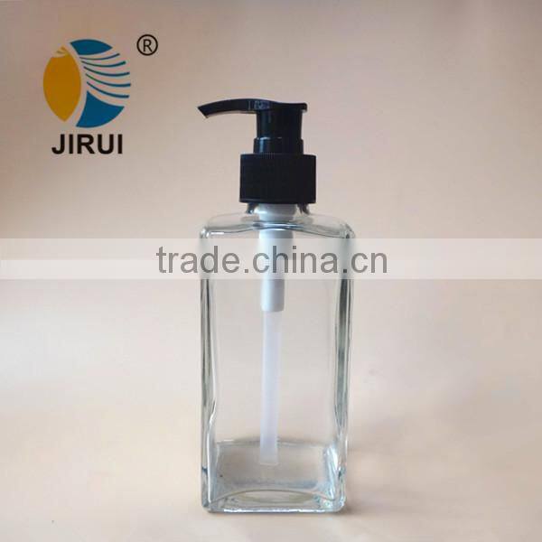 250ml Square glass bottle with pump