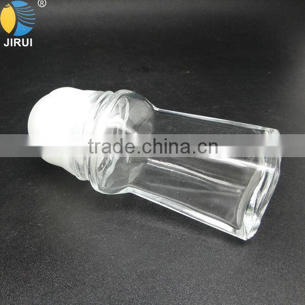 50ml Rectangular Clear Roll on Glass Bottle