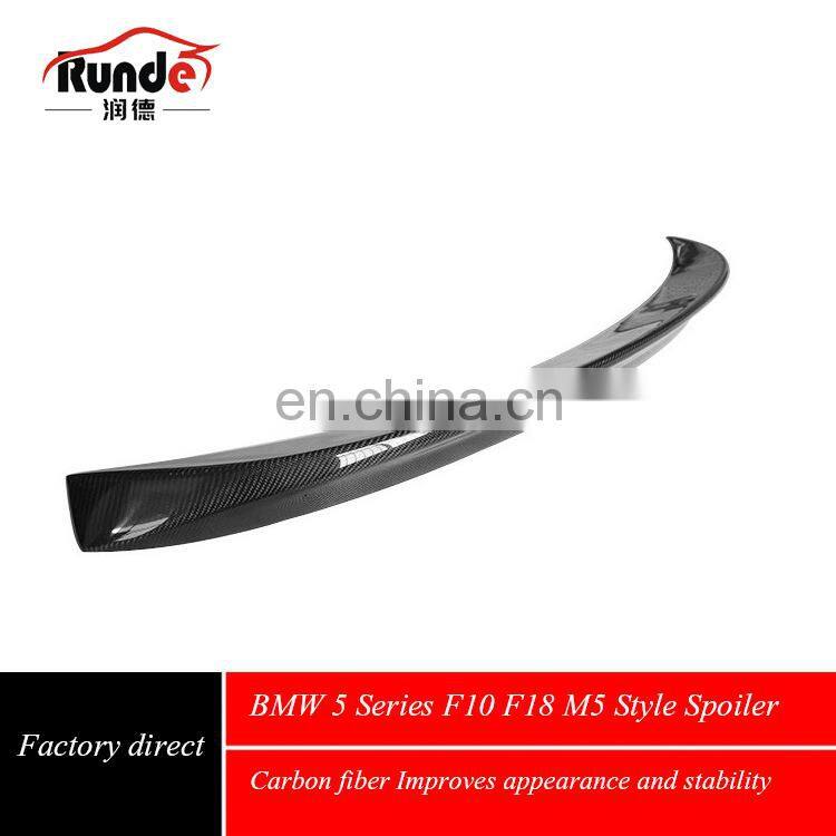 Runde Universal Auto Accessories AC Style Carbon Fiber Material Rear Spoiler Wing for 2011-2017 BMW 5 Series F10 F18 spoiler