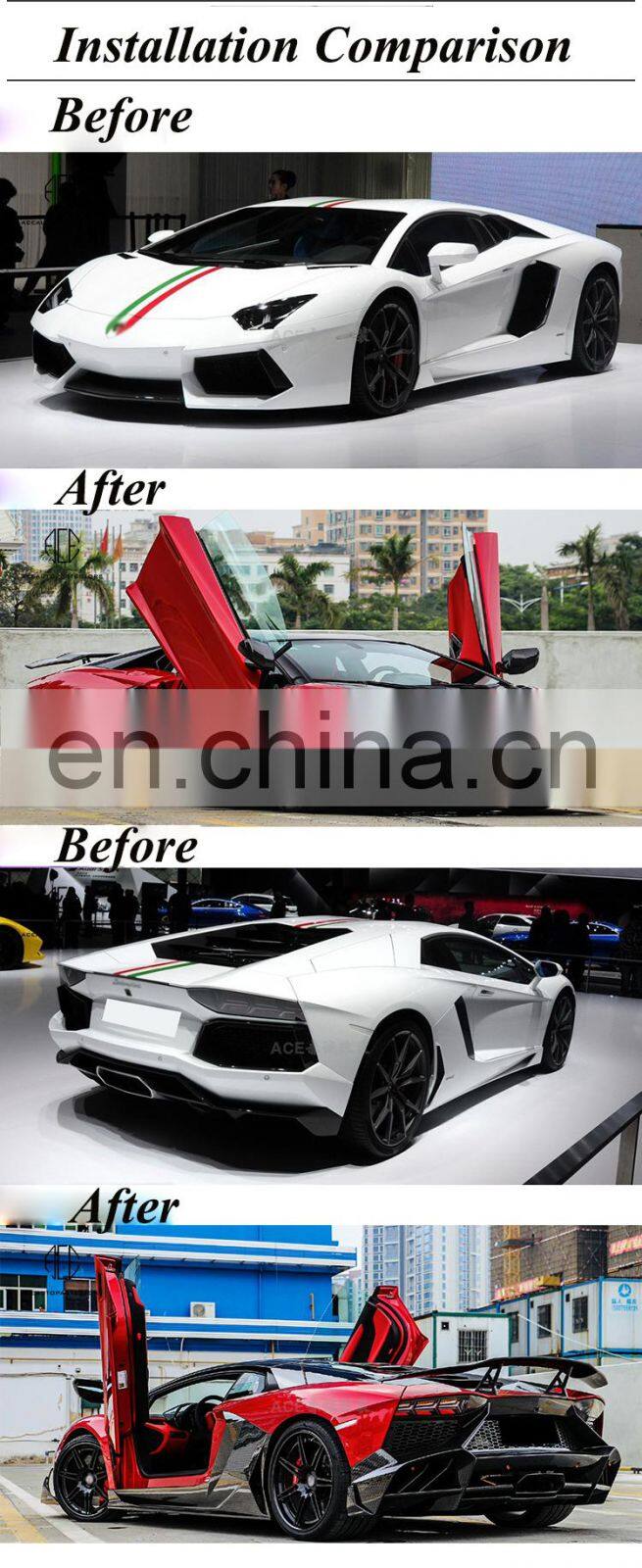 Runde Dry Carbon Fiber For Lamborghini Aventador Lp700 LP720 LP750 Upgrade Mansory Style Full Body Kit Front Rear Bumper Spoiler