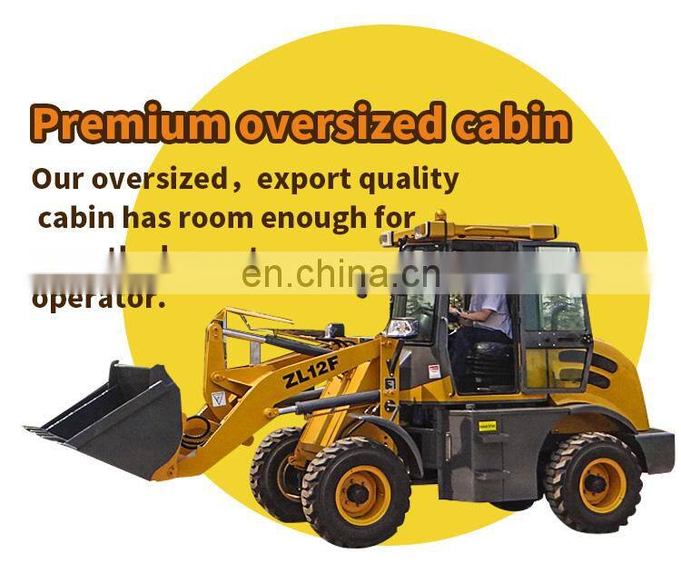 1.2T hydraulic mini front wheel loader ZL12F with Snow tires