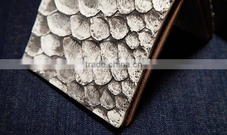 High Quality Custom logo White and Black Color Unisex Genuine Real Big Scale Python Skin leather Wallet
