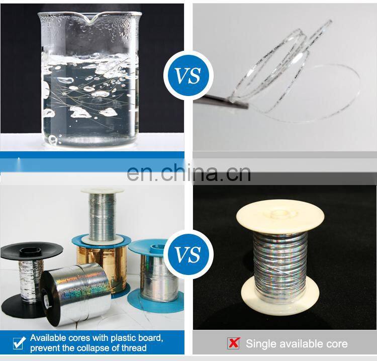 0.7MM Gold Metallic Holographic Yarn for Clothing Brand