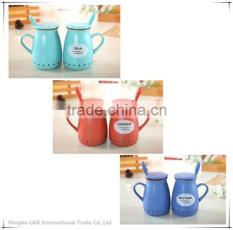 creative bulk ceramic mug with spoon/ceramic coffee mug with lid