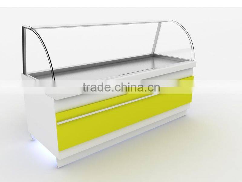 APEX customized deli showcase fruit salad shelf/meat display cabinet