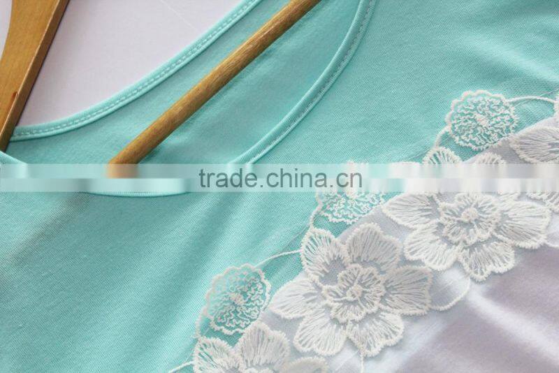 Designer Western Irregular Pastel Color Patchwork Colorblock Bohemian Women Lace Ladies Tops