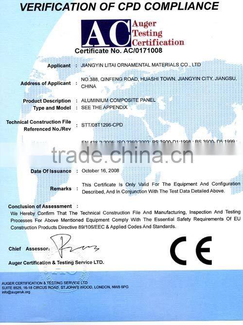 high quality wooden 4mm acp panel