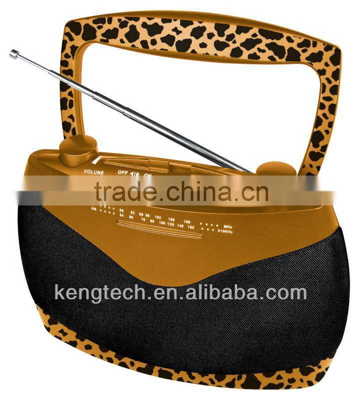 Top Quality Deluxe Handbag Shape AM FM Analogue Portable Radio