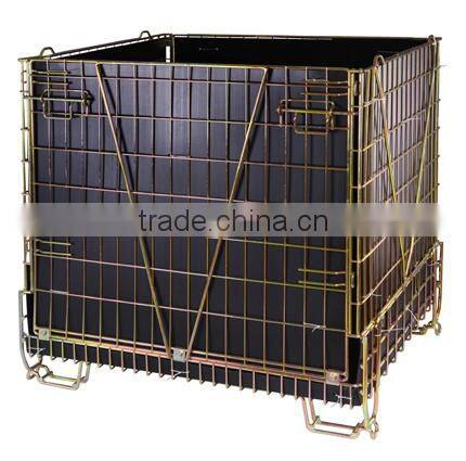 China warehouse folding stackable storage wire mesh containers
