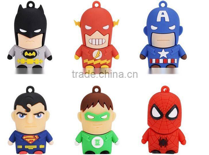 2016 hot selling gift for kids large quantity factory usb flash drive with cute design cartoon character
