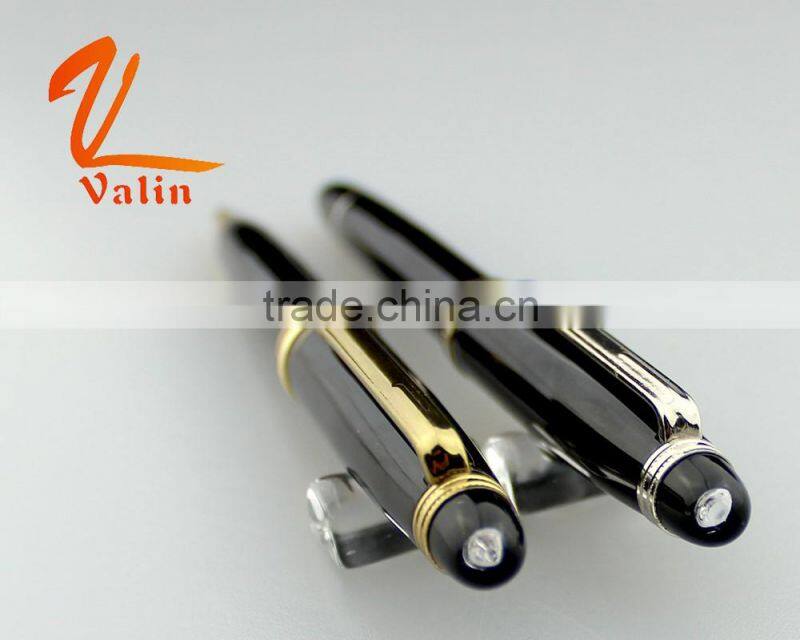 Diamond head black metal ball pen roller pen for promotional stationary