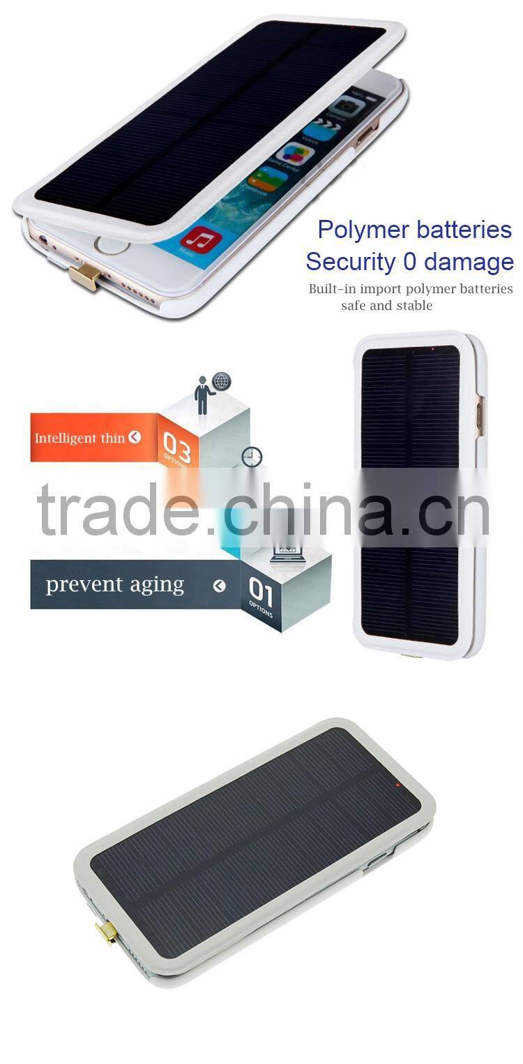 Solar phone case battery charger for phone case power bank case power case battery replacement back cover case for iphone 6 plus