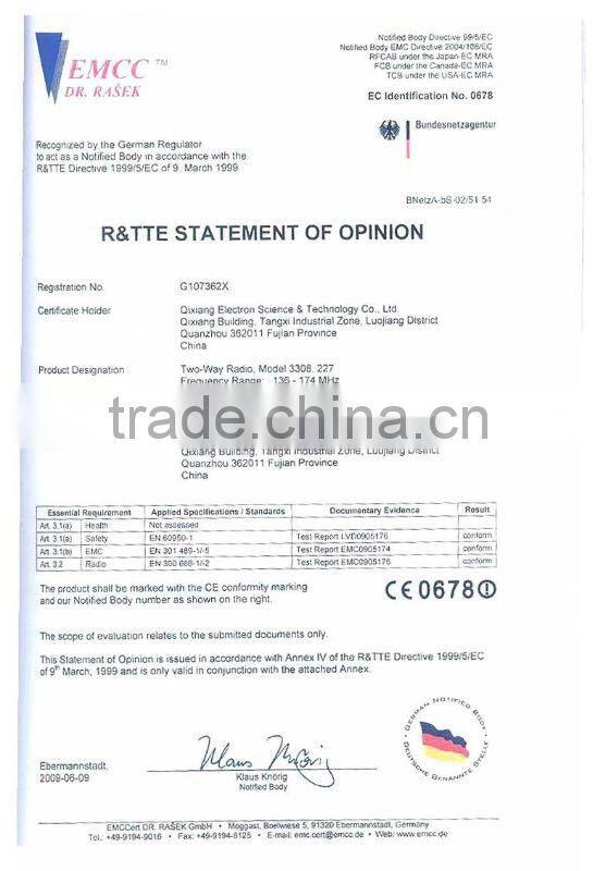 AT-3308 Portable Transceiver with CE&RoHS approval