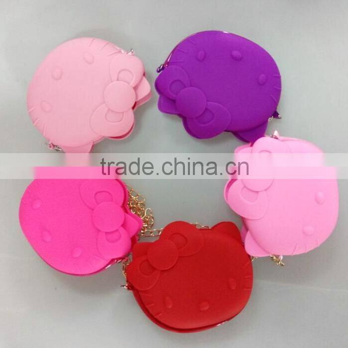 2016 lastest pink hello kitty design shoulder bag with chain
