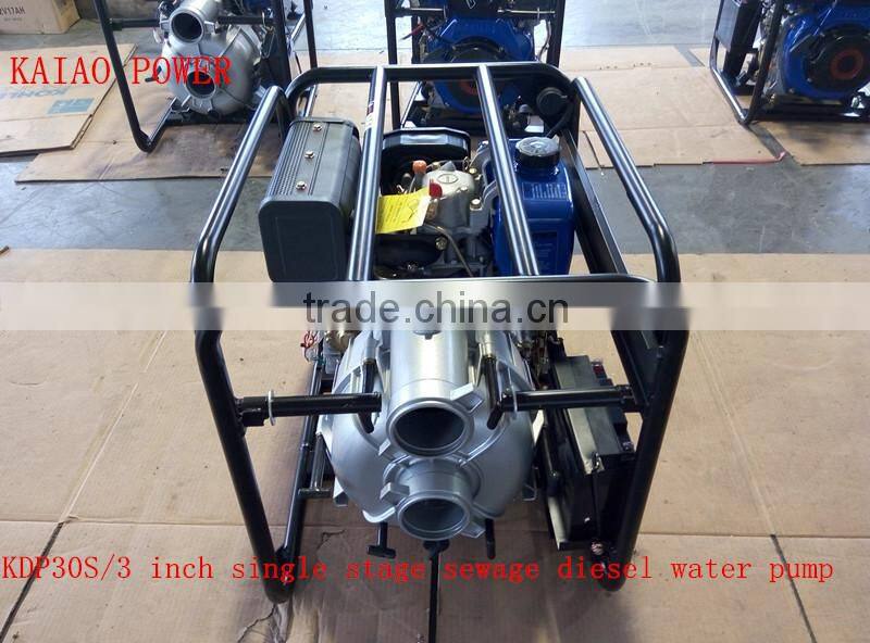 3 inch single stage and trash key start sewage diesel water pump for water treatment use(KDP30S)