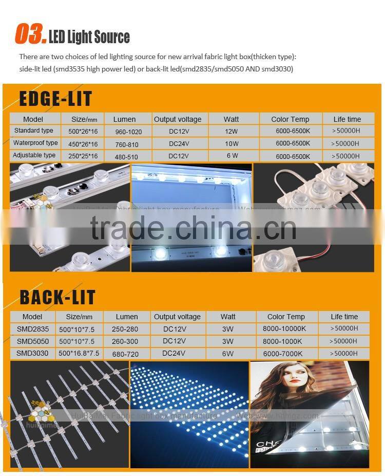 Backlit Trade Show Displays LED Advertising Frameless Light Box