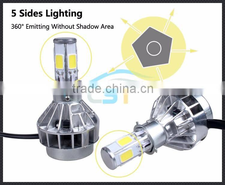 High quality fan design 9600LM super bright 12V 24V led motorcycle headlight