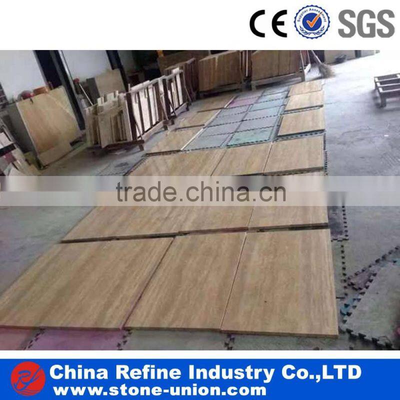 Golden travertine tile