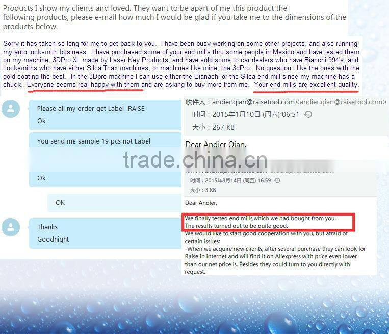 Long life China 65 HRC CNC carbide flat end mill cutter