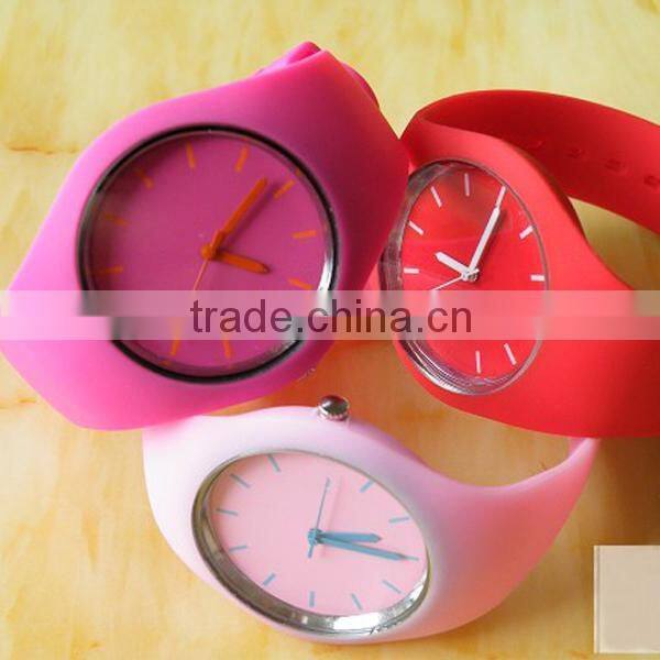 2015 Hot Japan quartz movt alloy case Colorful Silicon Watch