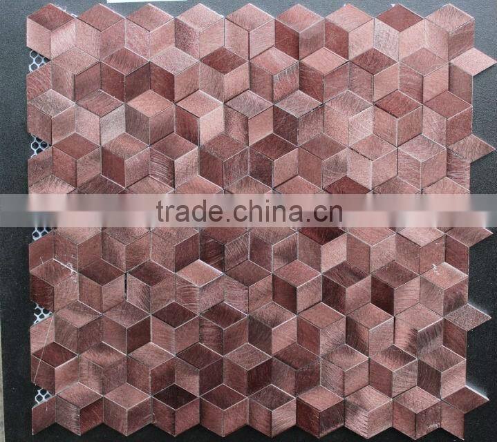 irregular aluminium mosaic 8mm thickness rose gold
