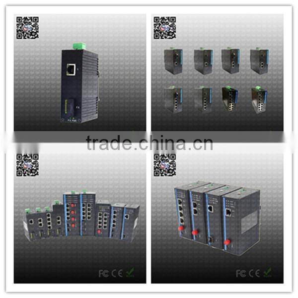 Single mode dual fiber SC connector unmanaged industrial ethernet switch