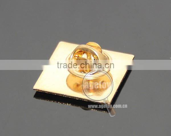 4 Colors Printing With Epoxy Coated Brass Plated Gold Color Emblem Custom Metal Pin Badge