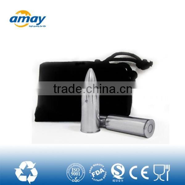 Promotional bullet stainless steel ice cube for wine,whiskey and cocktail