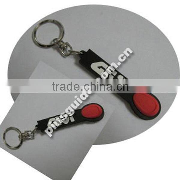 Advertising 2014 Fashion Custom Logo Soft Rubber Lip Balm Keychain For Promotion