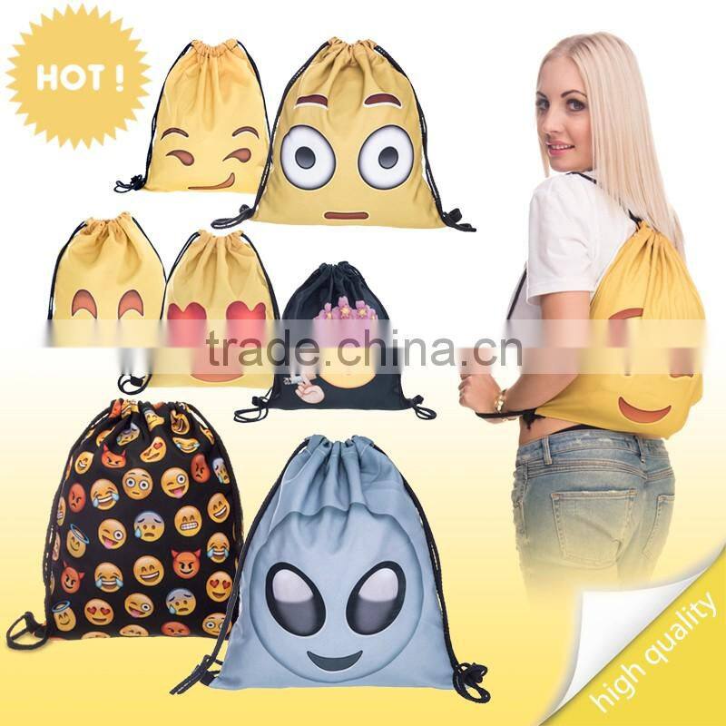 High Quality 3D Printed Cats Denim Duffel Drawstring Bag for Shoes